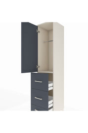 Hyperion Dolap Tek Raflı 3 Çekmeceli Tek Askılı 44x44x195 Aytaşı-Antrasit