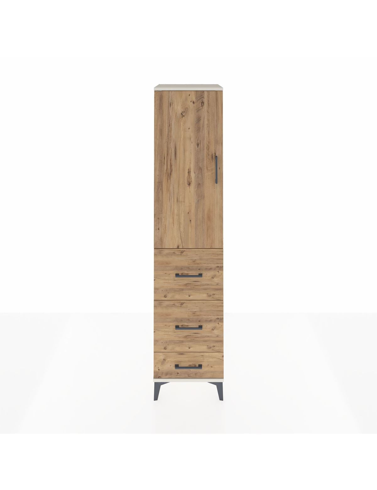 Hyperion Dolap Tek Raflı 3 Çekmeceli Tek Askılı 44x44x195 Aytaşı-Çam