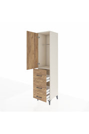 Hyperion Dolap Tek Raflı 3 Çekmeceli Tek Askılı 44x44x195 Aytaşı-Çam