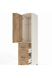 Hyperion Dolap Tek Raflı 3 Çekmeceli Tek Askılı 44x44x195 Aytaşı-Çam