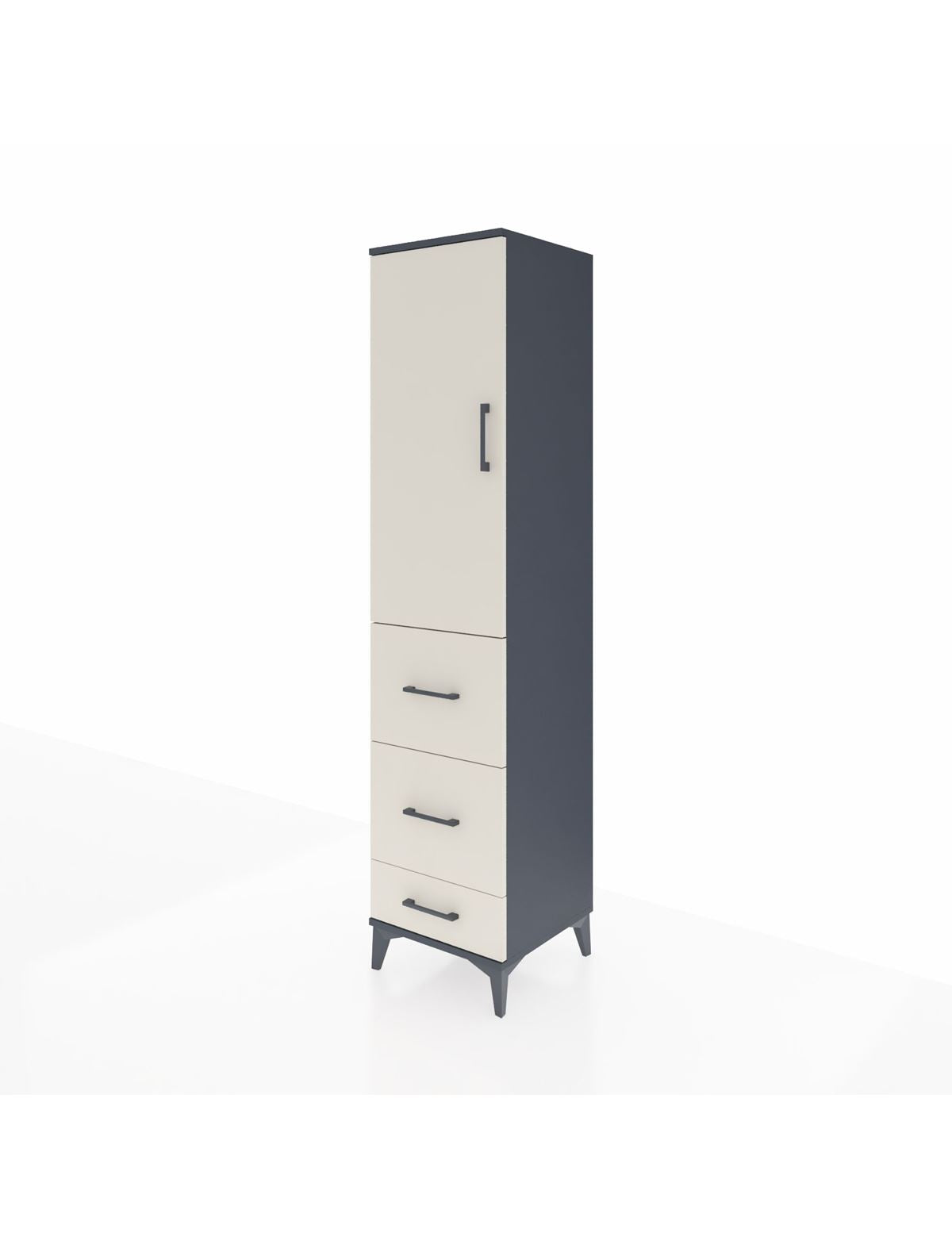 Hyperion Dolap Tek Raflı 3 Çekmeceli Tek Askılı 44x44x195 - S58M059V4B