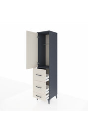 Hyperion Dolap Tek Raflı 3 Çekmeceli Tek Askılı 44x44x195 Antrasit-Aytaşı