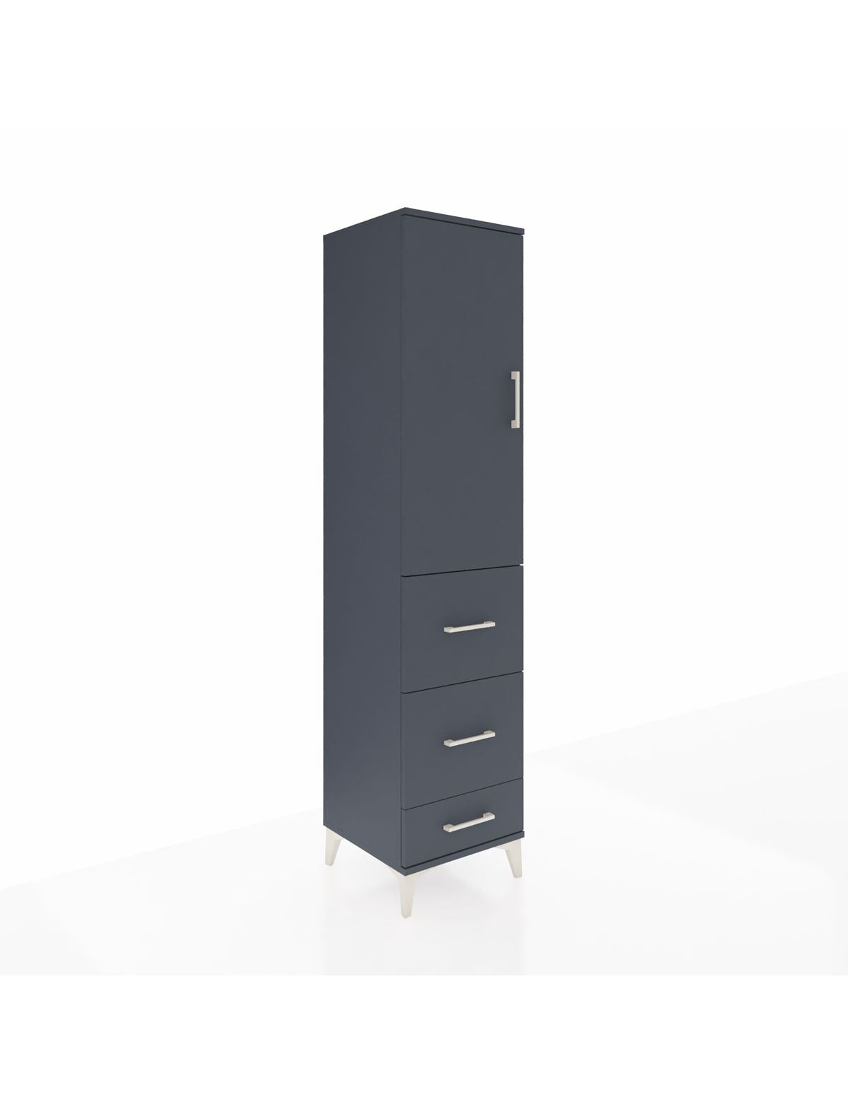 Hyperion Dolap Tek Raflı 3 Çekmeceli Tek Askılı 44x44x195 Antrasit-Antrasit