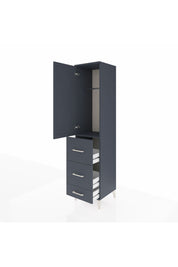 Hyperion Dolap Tek Raflı 3 Çekmeceli Tek Askılı 44x44x195 Antrasit-Antrasit