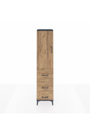 Hyperion Dolap Tek Raflı 3 Çekmeceli Tek Askılı 44x44x195 Antrasit-Çam