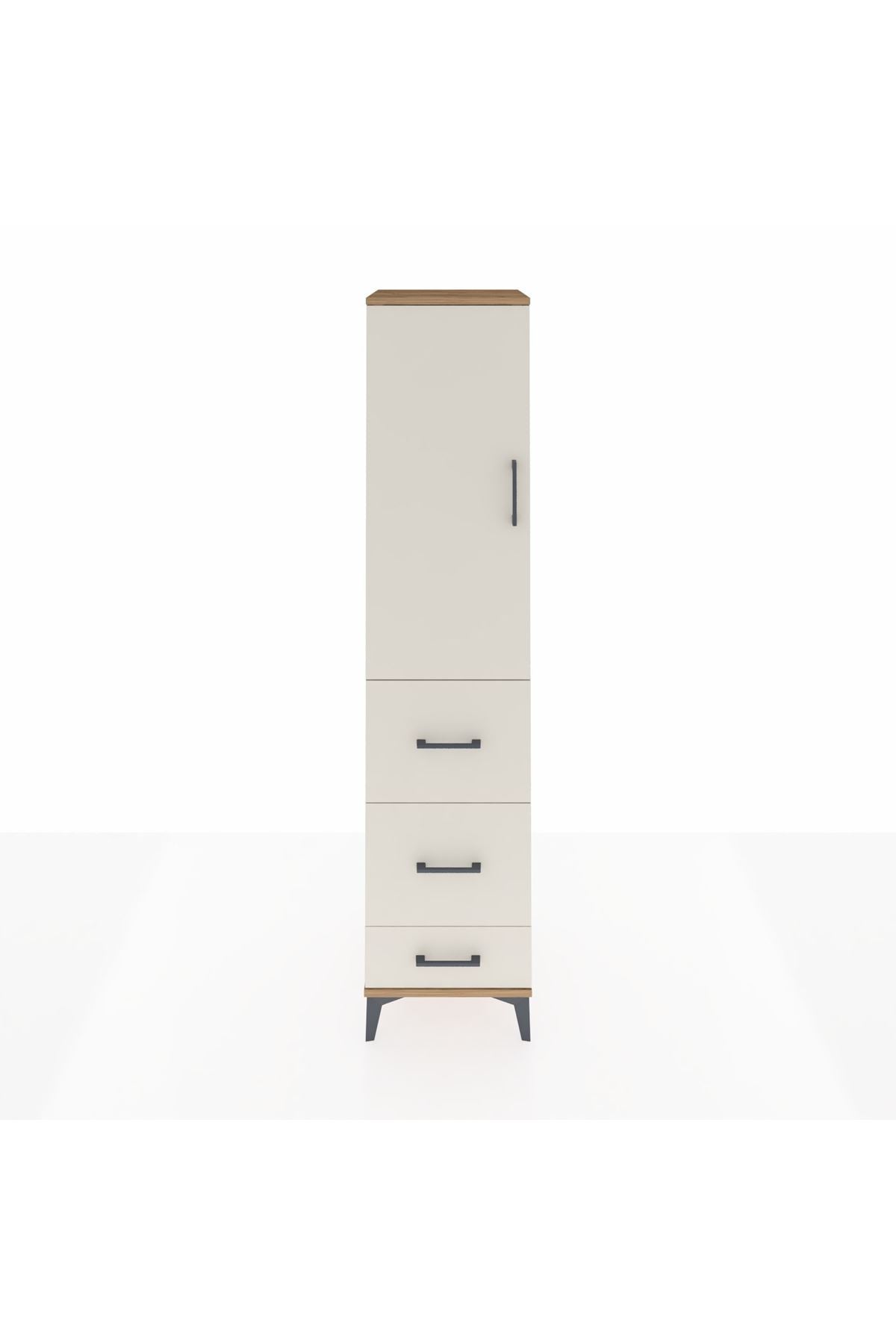 Hyperion Dolap Tek Raflı 3 Çekmeceli Tek Askılı 44x44x195 Çam-Aytaşı