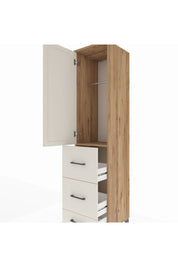 Hyperion Dolap Tek Raflı 3 Çekmeceli Tek Askılı 44x44x195 Çam-Aytaşı