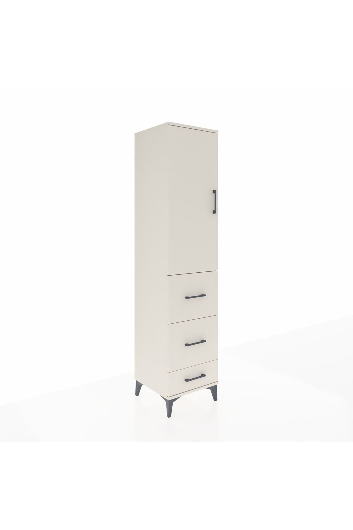 Hyperion Dolap 3 Raflı 3 Çekmeceli Tek Kapaklı 44x44x195 Aytaşı-Aytaşı