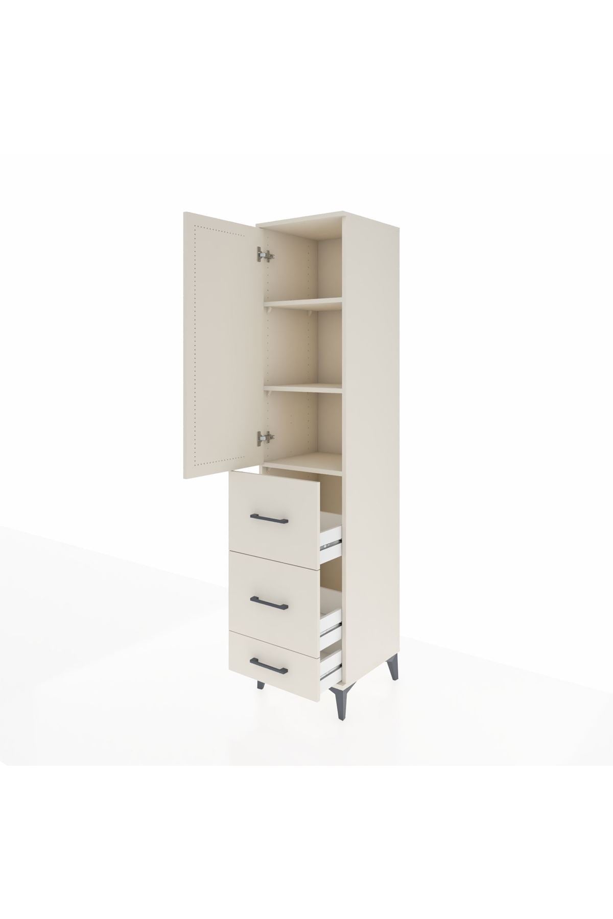 Hyperion Dolap 3 Raflı 3 Çekmeceli Tek Kapaklı 44x44x195 Aytaşı-Aytaşı