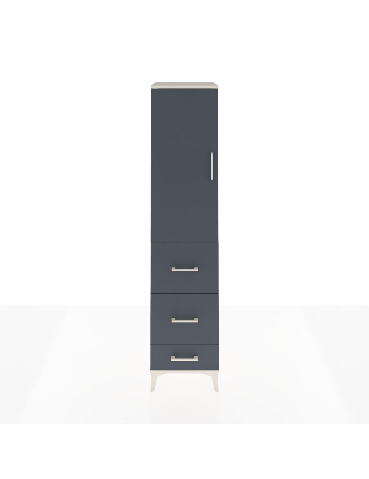 Hyperion Dolap 3 Raflı 3 Çekmeceli Tek Kapaklı 44x44x195 Aytaşı-Antrasit