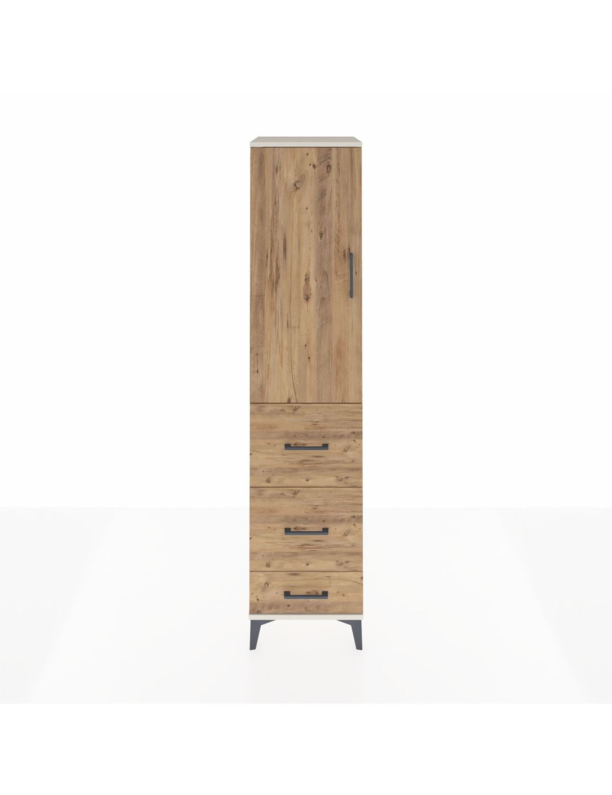 Hyperion Dolap 3 Raflı 3 Çekmeceli Tek Kapaklı 44x44x195 Aytaşı-Çam