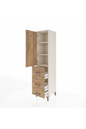 Hyperion Dolap 3 Raflı 3 Çekmeceli Tek Kapaklı 44x44x195 Aytaşı-Çam