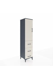 Hyperion Dolap 3 Raflı 3 Çekmeceli Tek Kapaklı 44x44x195 Antrasit-Aytaşı
