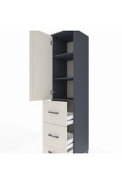 Hyperion Dolap 3 Raflı 3 Çekmeceli Tek Kapaklı 44x44x195 Antrasit-Aytaşı