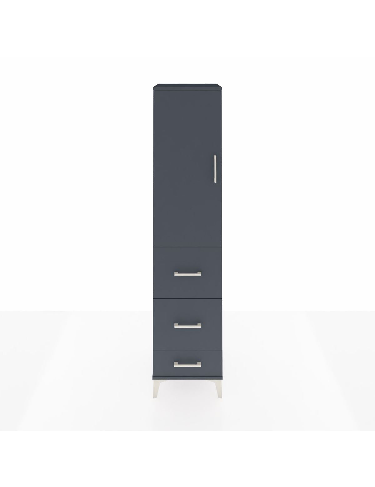 Hyperion Dolap 3 Raflı 3 Çekmeceli Tek Kapaklı 44x44x195 Antrasit-Antrasit