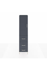 Hyperion Dolap 3 Raflı 3 Çekmeceli Tek Kapaklı 44x44x195 Antrasit-Antrasit