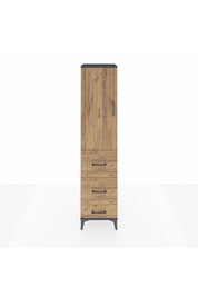 Hyperion Dolap 3 Raflı 3 Çekmeceli Tek Kapaklı 44x44x195 Antrasit-Çam