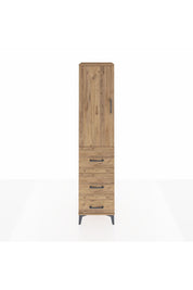 Hyperion Dolap 3 Raflı 3 Çekmeceli Tek Kapaklı 44x44x195 Çam-Çam