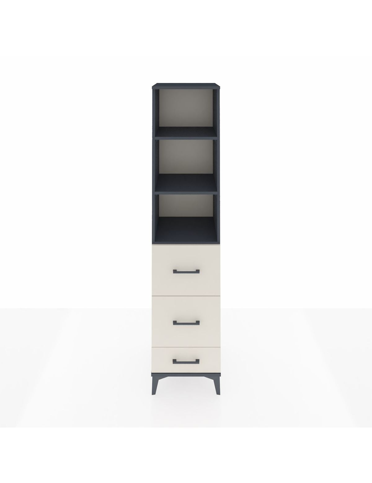 Hyperion Dolap 3 Raflı 3 Çekmeceli 44x44x195 Antrasit-Aytaşı