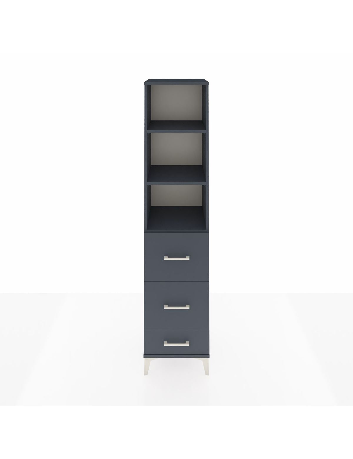 Hyperion Dolap 3 Raflı 3 Çekmeceli 44x44x195 Antrasit-Antrasit