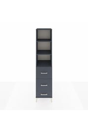 Hyperion Dolap 3 Raflı 3 Çekmeceli 44x44x195 Antrasit-Antrasit