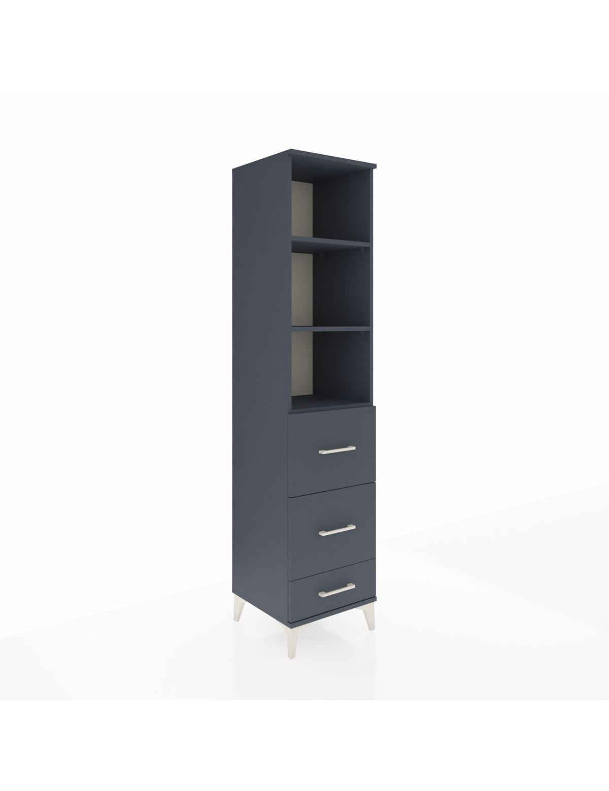 Hyperion Dolap 3 Raflı 3 Çekmeceli 44x44x195 Antrasit-Antrasit