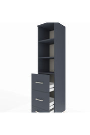 Hyperion Dolap 3 Raflı 3 Çekmeceli 44x44x195 Antrasit-Antrasit