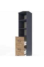 Hyperion Dolap 3 Raflı 3 Çekmeceli 44x44x195 Antrasit-Çam