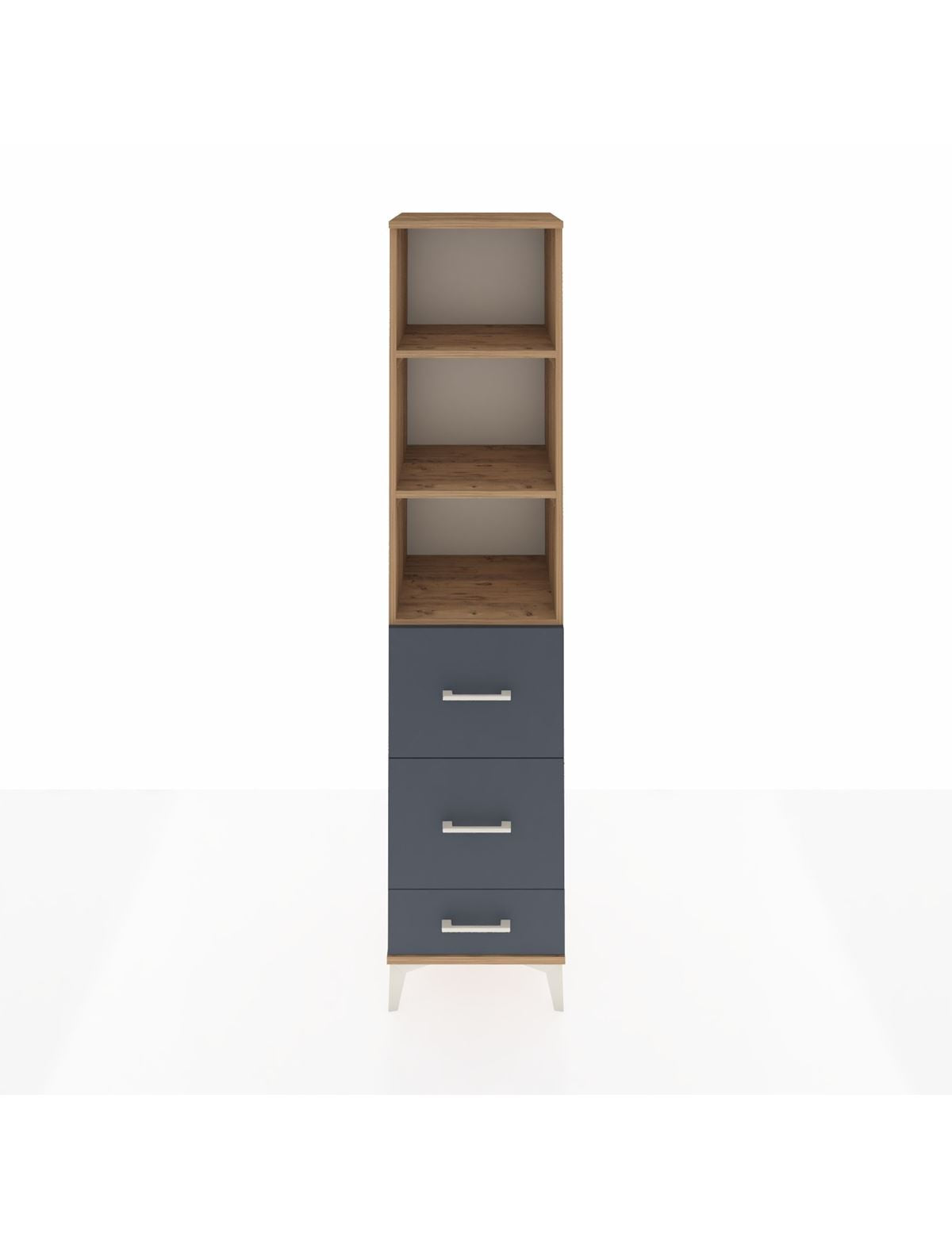 Hyperion Dolap 3 Raflı 3 Çekmeceli 44x44x195 Çam-Antrasit