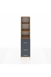 Hyperion Dolap 3 Raflı 3 Çekmeceli 44x44x195 Çam-Antrasit