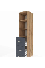 Hyperion Dolap 3 Raflı 3 Çekmeceli 44x44x195 Çam-Antrasit