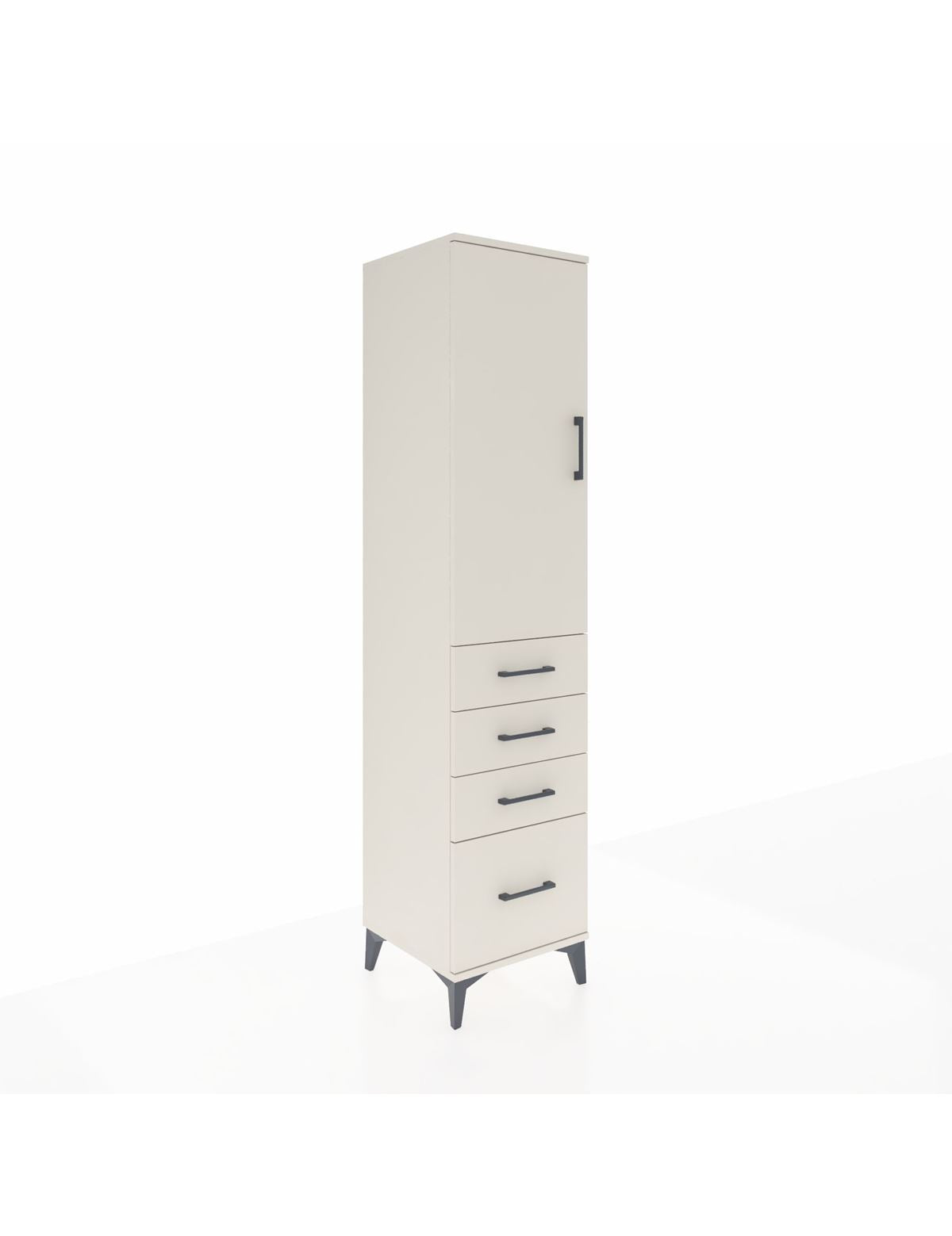 Hyperion Dolap Tek Raflı 4 Çekmeceli Tek Askılı 44x44x195 Aytaşı-Aytaşı