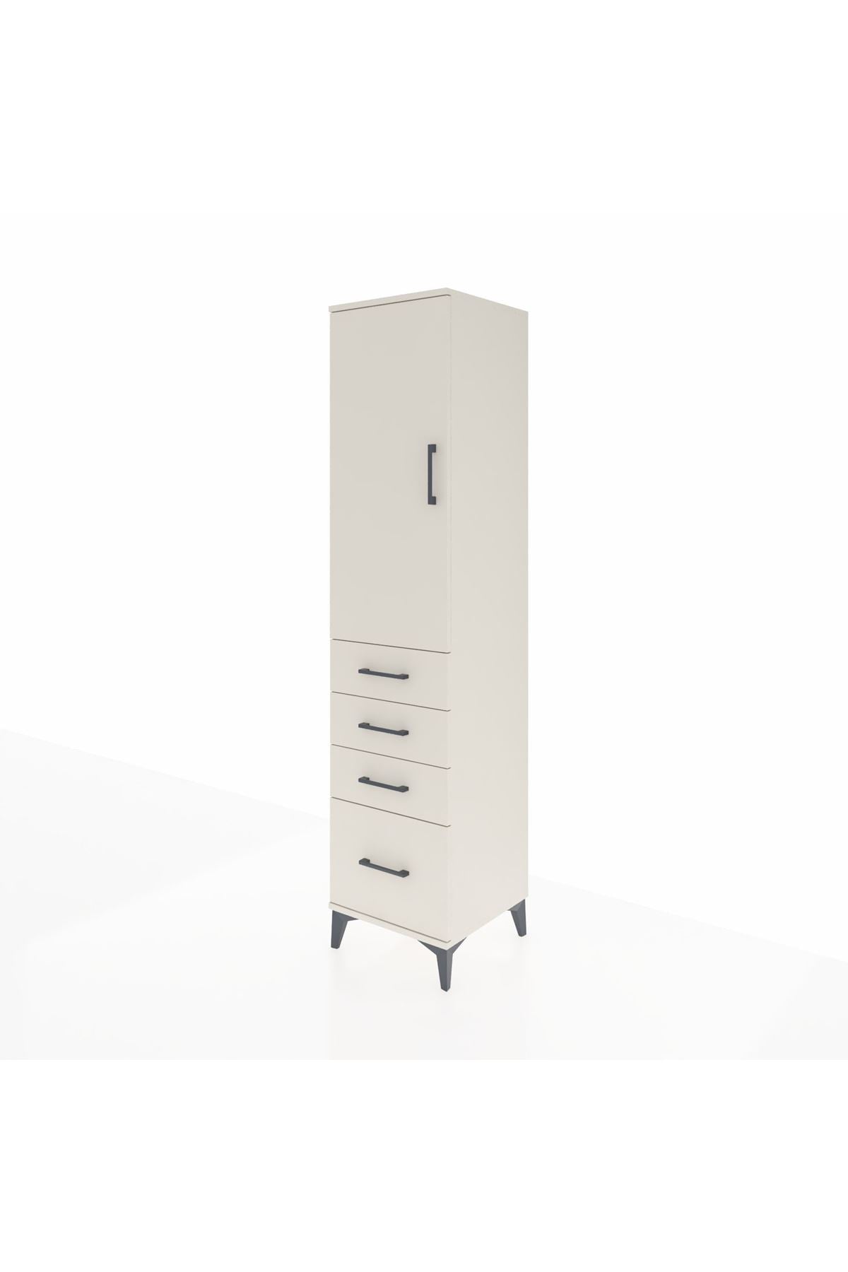 Hyperion Dolap Tek Raflı 4 Çekmeceli Tek Askılı 44x44x195 Aytaşı-Aytaşı