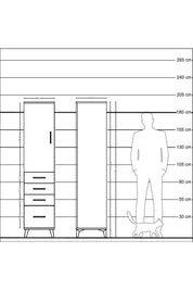 Hyperion Dolap Tek Raflı 4 Çekmeceli Tek Askılı 44x44x195 Aytaşı-Aytaşı