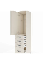 Hyperion Dolap Tek Raflı 4 Çekmeceli Tek Askılı 44x44x195 Aytaşı-Aytaşı