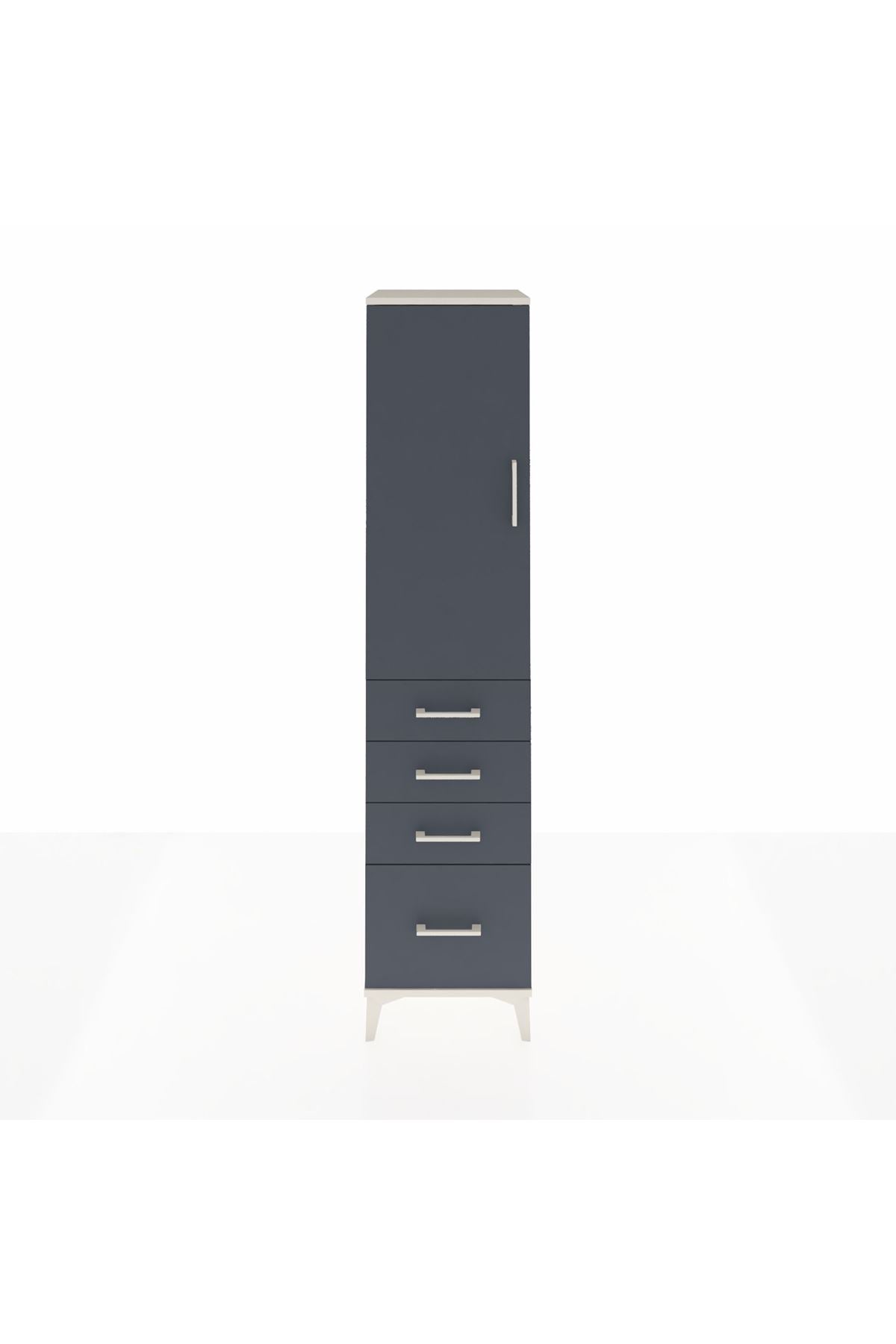 Hyperion Dolap Tek Raflı 4 Çekmeceli Tek Askılı 44x44x195 Aytaşı-Antrasit