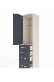 Hyperion Dolap Tek Raflı 4 Çekmeceli Tek Askılı 44x44x195 Aytaşı-Antrasit