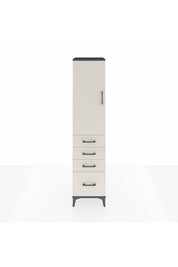 Hyperion Dolap Tek Raflı 4 Çekmeceli Tek Askılı 44x44x195 Antrasit-Aytaşı