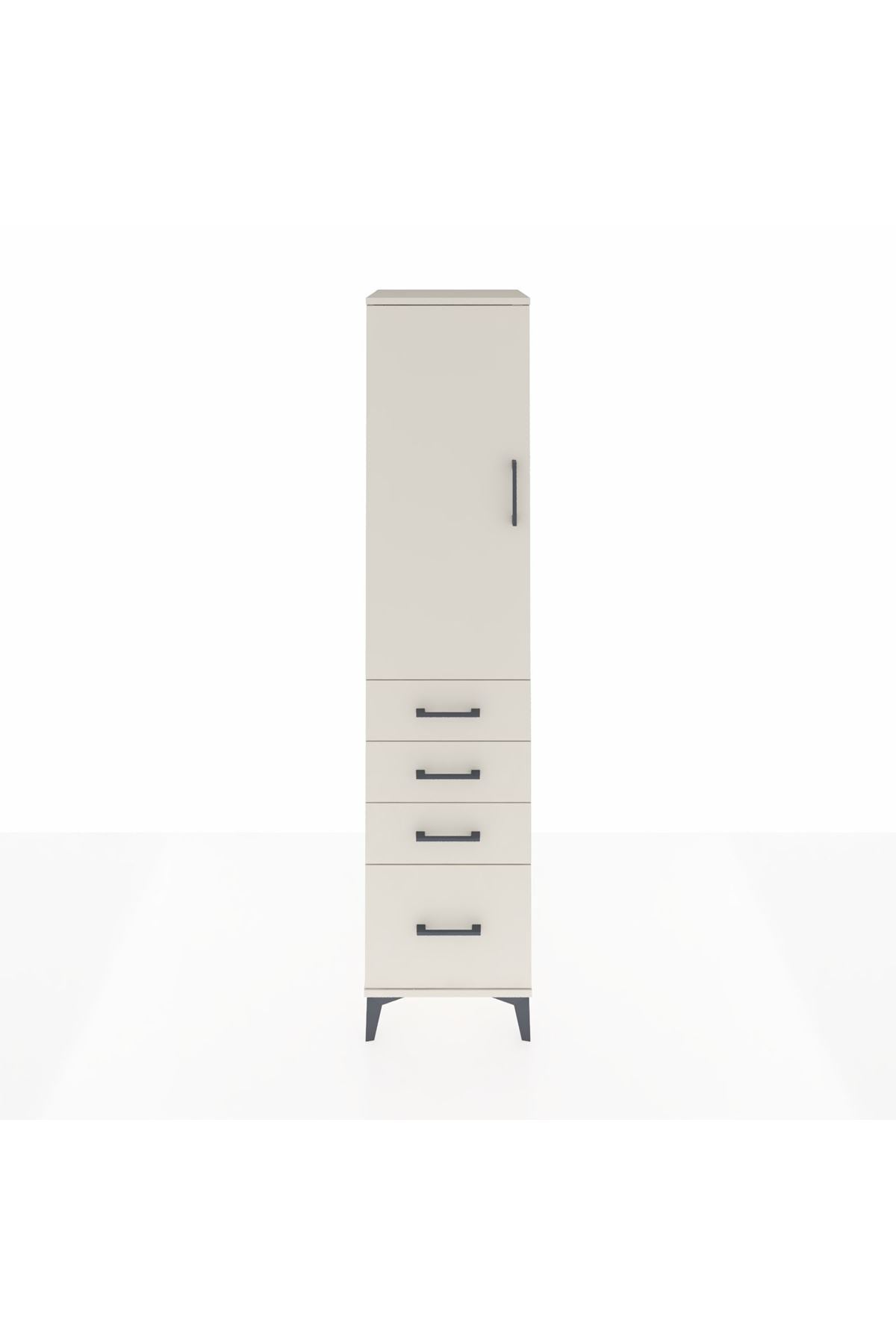 Hyperion Dolap 3 Raflı 4 Çekmeceli Tek Kapaklı 44x44x195 Aytaşı-Aytaşı