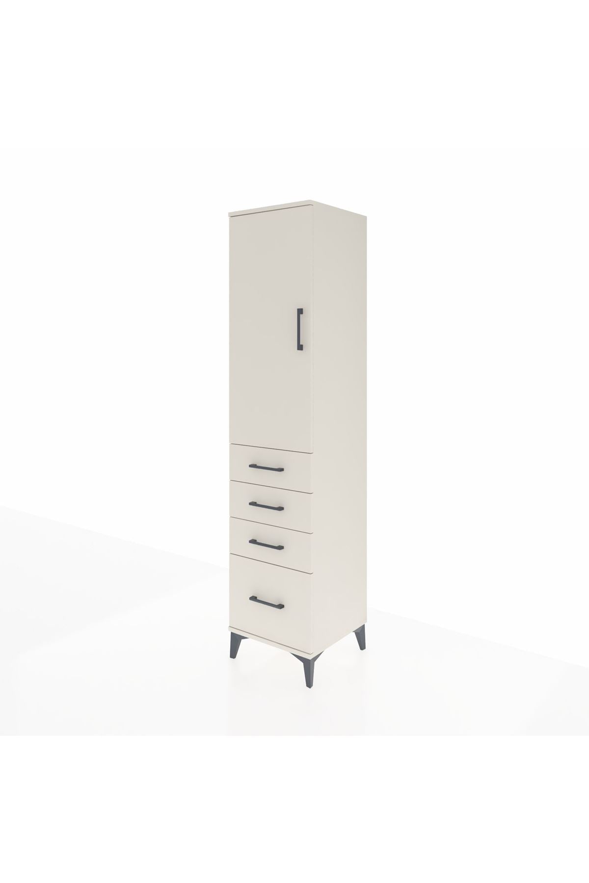 Hyperion Dolap 3 Raflı 4 Çekmeceli Tek Kapaklı 44x44x195 Aytaşı-Aytaşı