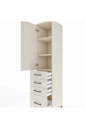 Hyperion Dolap 3 Raflı 4 Çekmeceli Tek Kapaklı 44x44x195 Aytaşı-Aytaşı