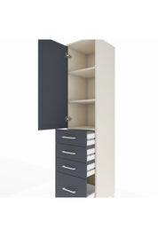 Hyperion Dolap 3 Raflı 4 Çekmeceli Tek Kapaklı 44x44x195 Aytaşı-Antrasit