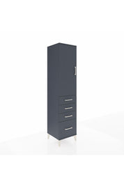 Hyperion Dolap 3 Raflı 4 Çekmeceli Tek Kapaklı 44x44x195 Antrasit-Antrasit