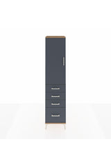 Hyperion Dolap 3 Raflı 4 Çekmeceli Tek Kapaklı 44x44x195