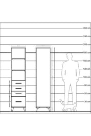 Hyperion Dolap 3 Raflı 4 Çekmeceli 44x44x195 Aytaşı-Antrasit