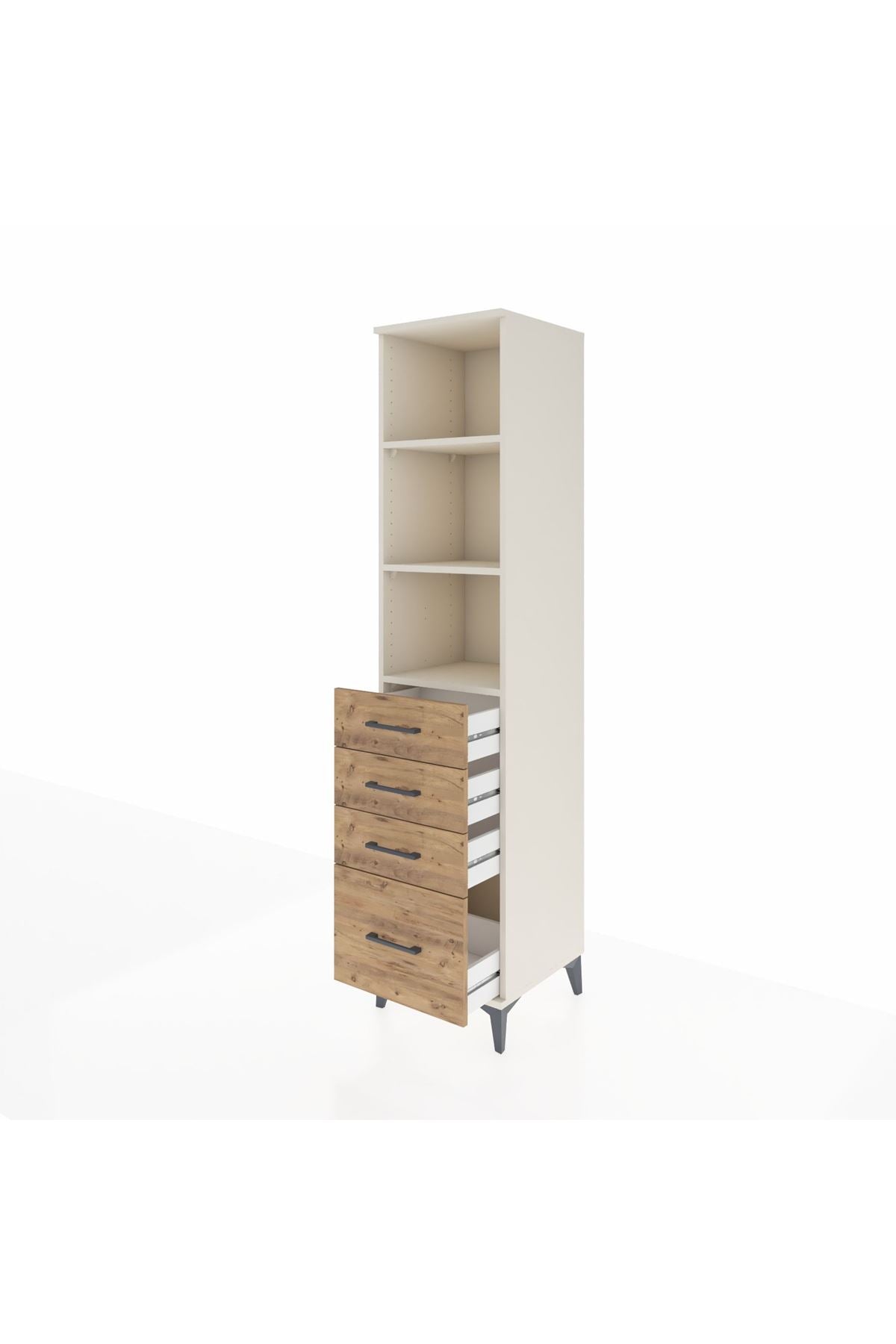 Hyperion Dolap 3 Raflı 4 Çekmeceli 44x44x195 Aytaşı-Çam