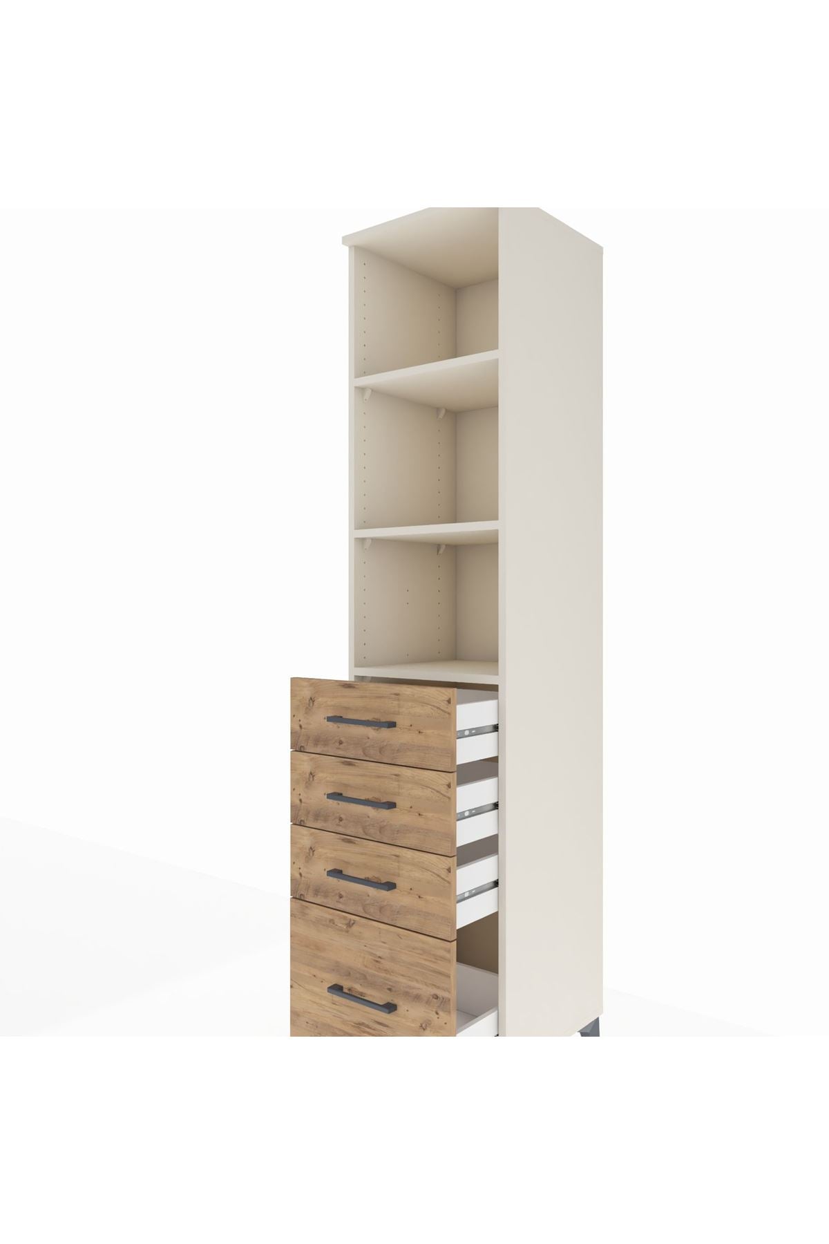 Hyperion Dolap 3 Raflı 4 Çekmeceli 44x44x195 Aytaşı-Çam