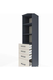 Hyperion Dolap 3 Raflı 4 Çekmeceli 44x44x195 Antrasit-Aytaşı