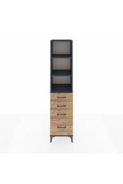 Hyperion Dolap 3 Raflı 4 Çekmeceli 44x44x195 Antrasit-Çam