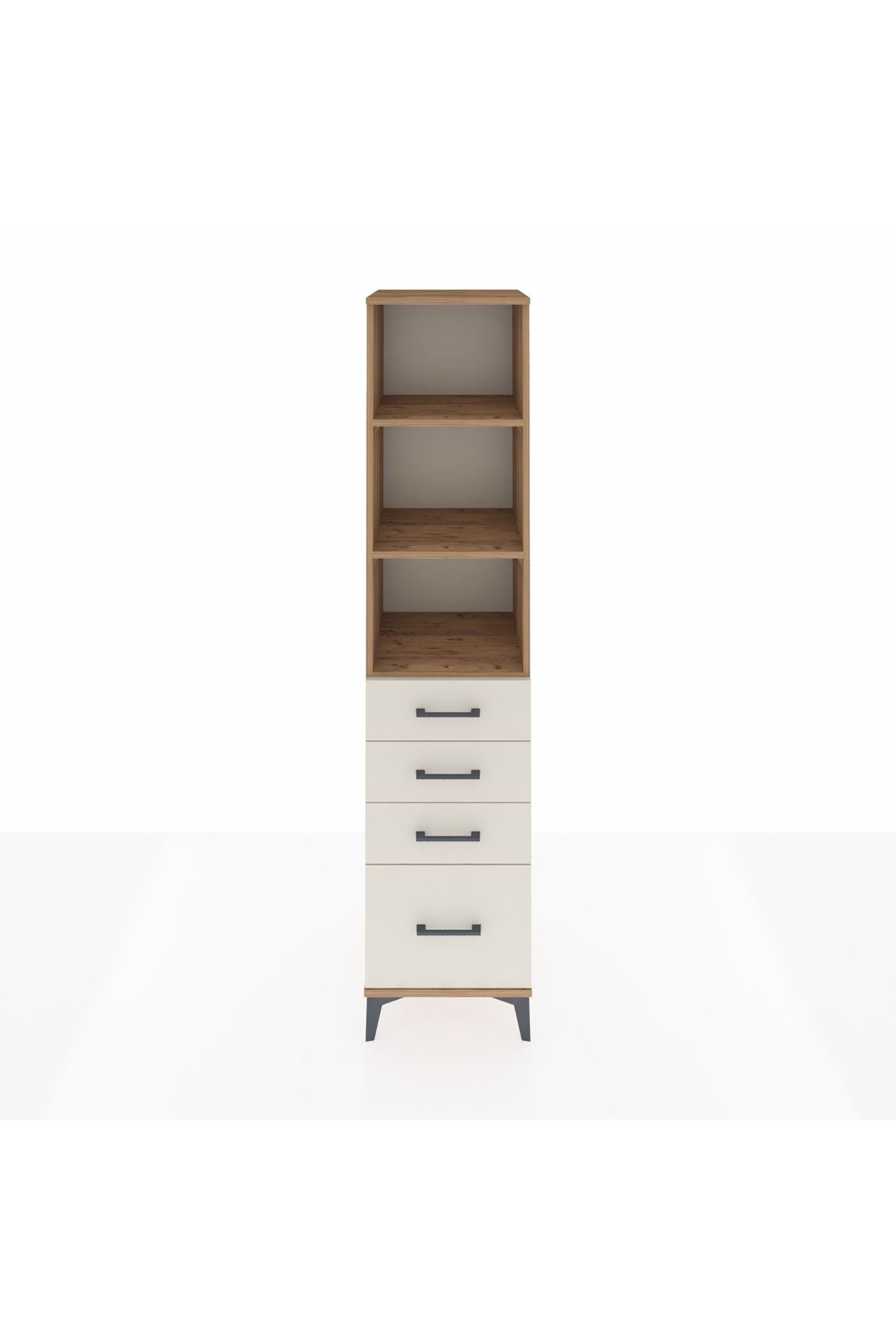 Hyperion Dolap 3 Raflı 4 Çekmeceli 44x44x195 Çam-Aytaşı